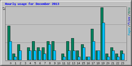Hourly usage for December 2013
